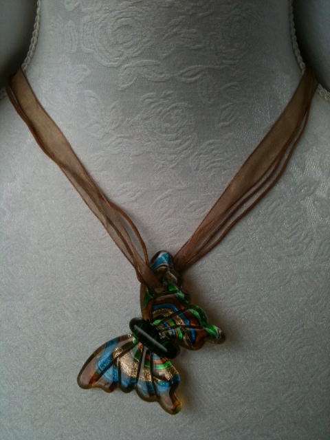 Ketting vlinder glas